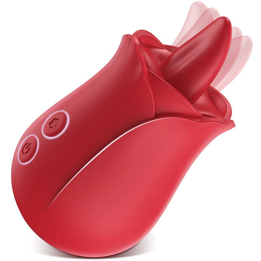 Rose Toy for Woman ,Clitoral Nipple Stimulator with 10 Vibrating Modes, Rose Adult Sex Toys for Woman Pleasure, Tongue Licking Vibrator Toy for Man and Couple