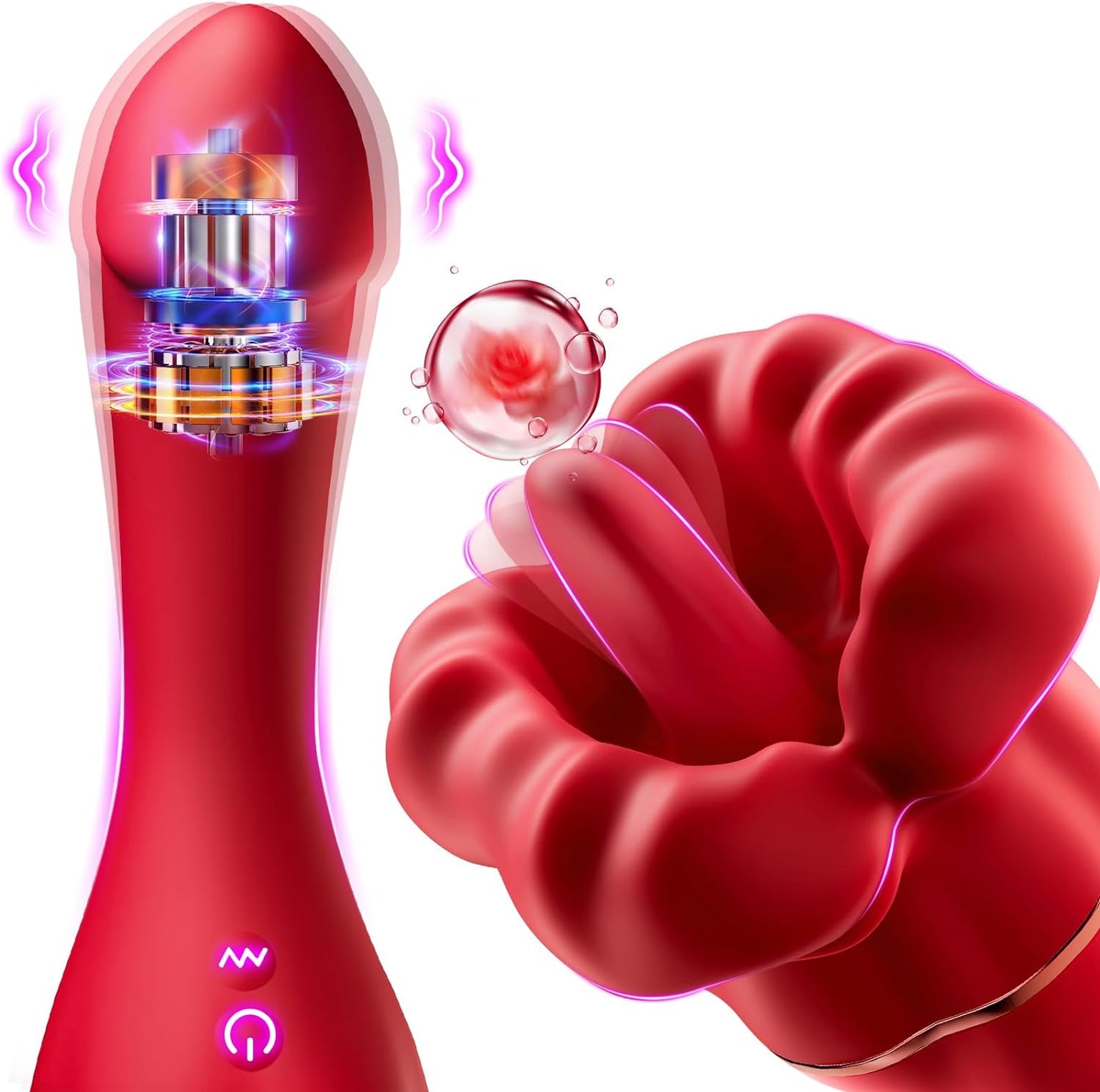 Rose Vibrator 10 Tongue Licking & Vibration Modes