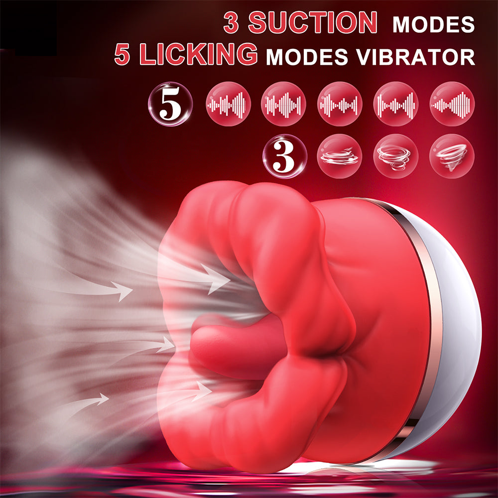 Tongue Licking Suction Vibrator with 3 Suction Modes 5 Vibrations Nipple Toy