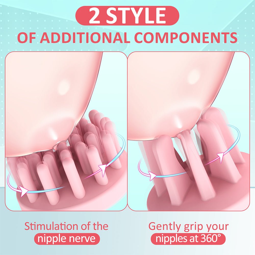 Nipple Toy Clamps, Strong Sucking Stimulator Massager with 10 Vibrator Rotation Modes