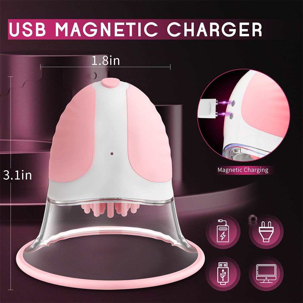 Nipple Sex Toys for Women,Nipple Toy Manual Sucking Stimulator Massager with 10 Vibrator Rotation Modes, 3 Brush Heads Nipple Clamps Adult Sex Toys