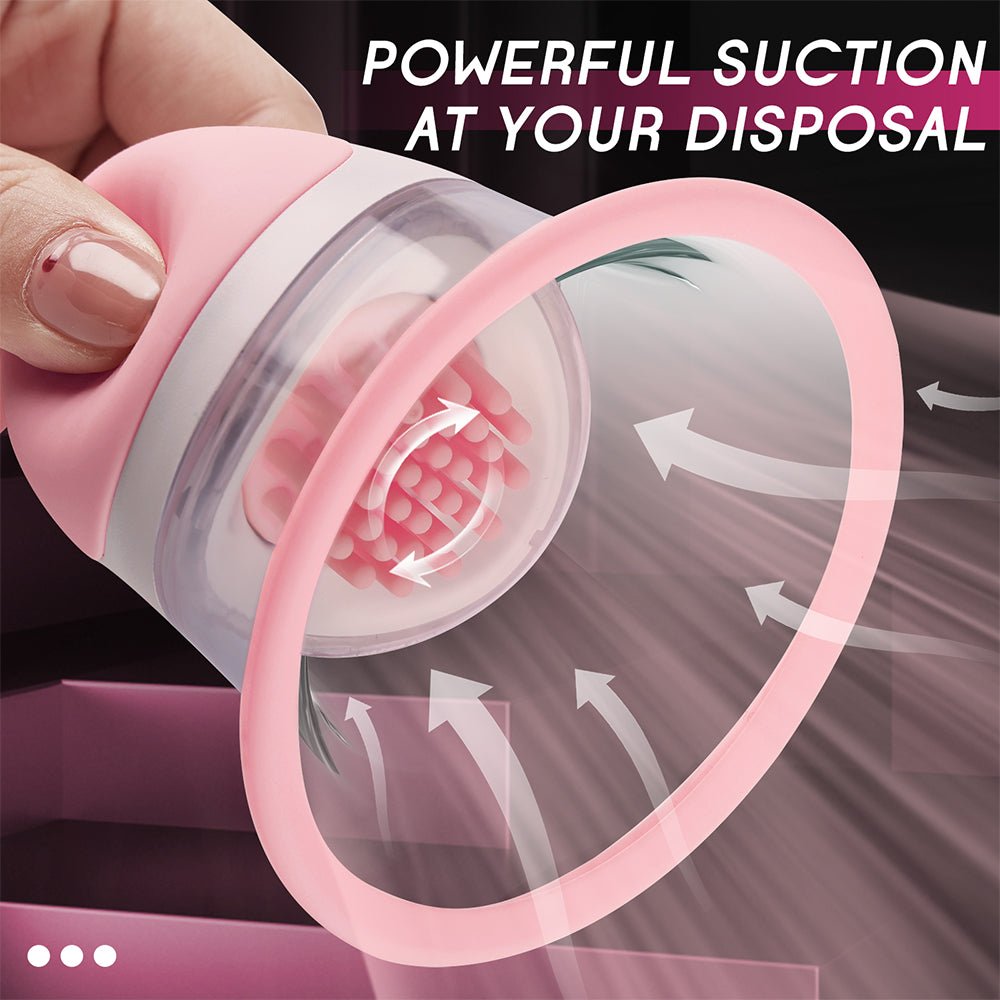 Nipple Sex Toys for Women,Nipple Toy Manual Sucking Stimulator Massager with 10 Vibrator Rotation Modes, 3 Brush Heads Nipple Clamps Adult Sex Toys