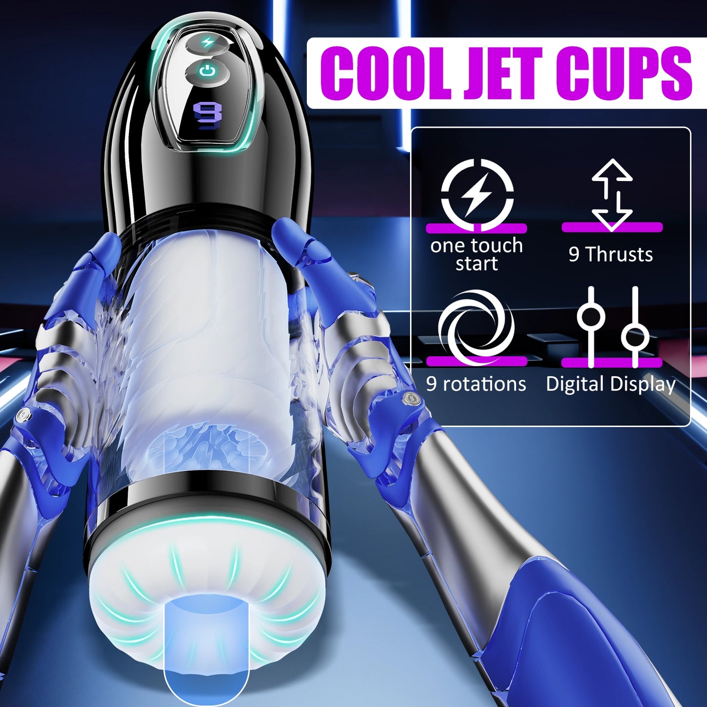 Automatic Male Masturbation Cup - 9 Telescopic + Rotating Modes