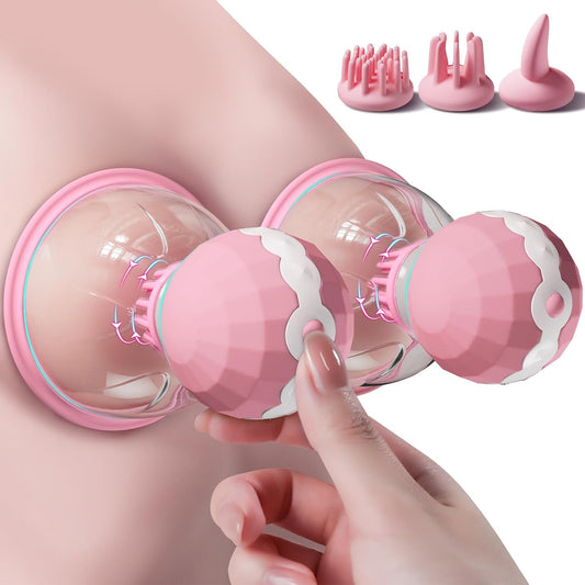 Sex Toys Nipple Vibrator for Women,Breast Suckers Massager with 10 Modes Vibrators & 360°Rotation Stimulation Nipple Clamps Strong Sucking Vibrater Adult Sexual Pleasure Toy for Female Couples Games