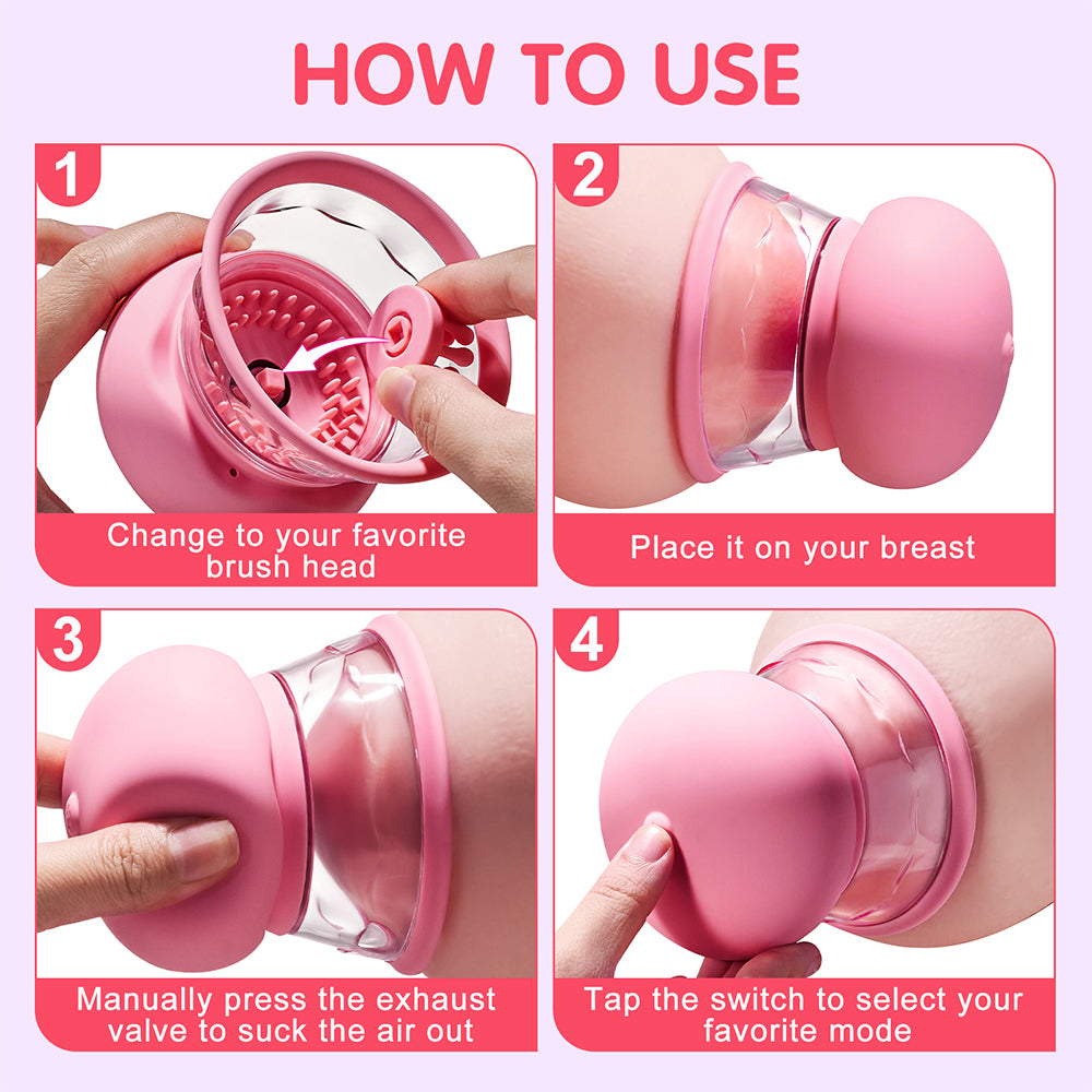 AAV BlissBuds Clamps - 3 Brush Heads Nipple Vibrator