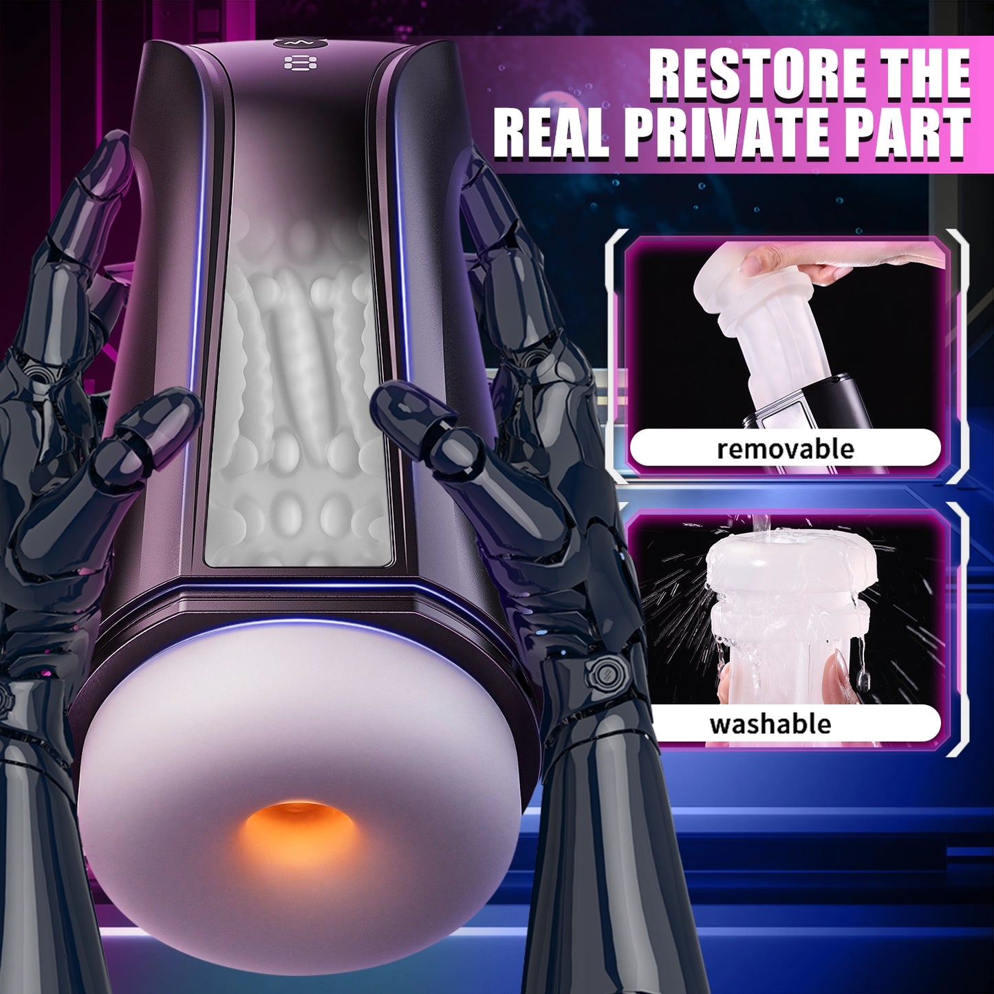 Automatic Male Masturbation Cup - Swivel, Thrust, 7 Sucking & Shock Modes