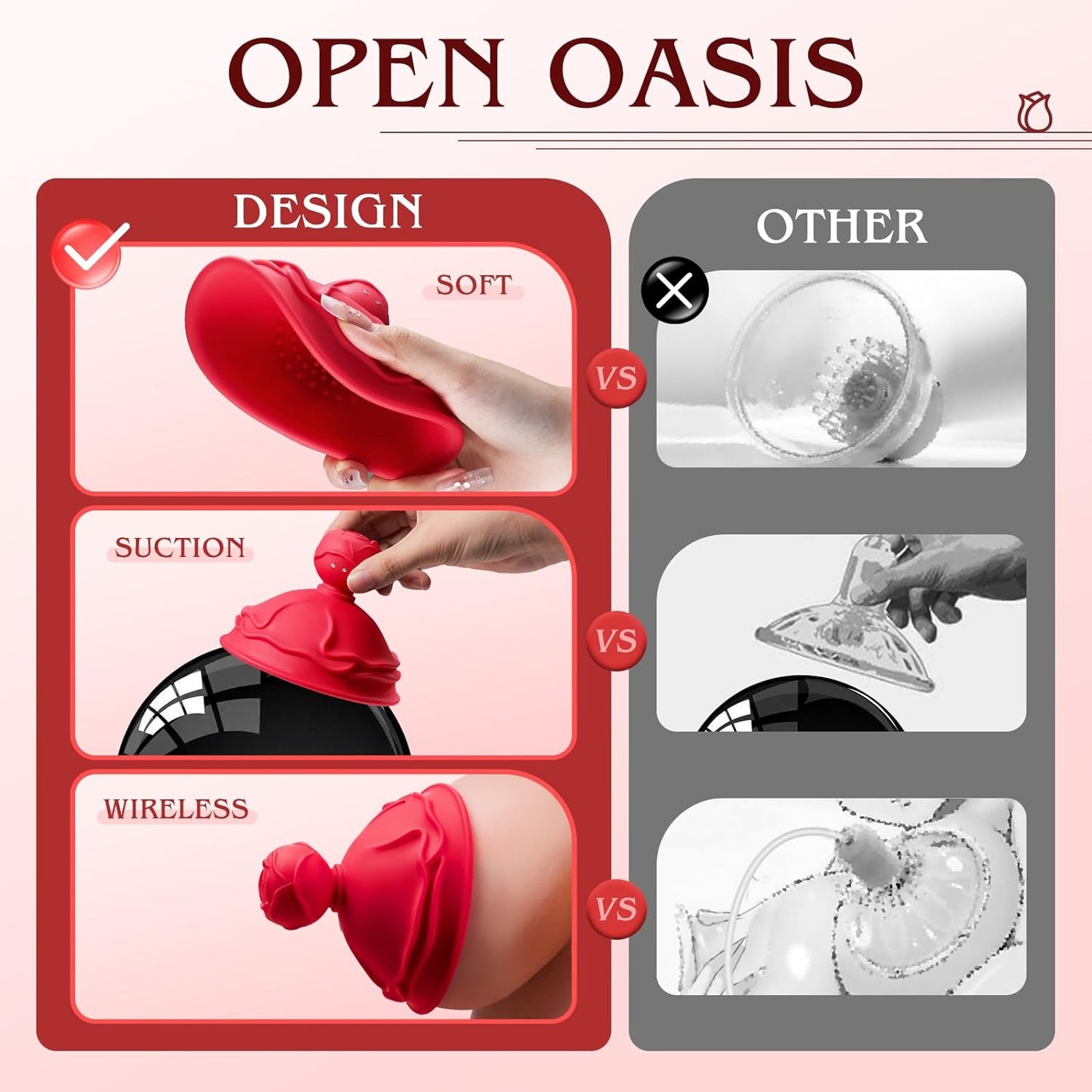 Discover the pleasure of our Rose Sex Toy Sucking Stimulator. Wireless, with 10 powerful vibration and rotation modes