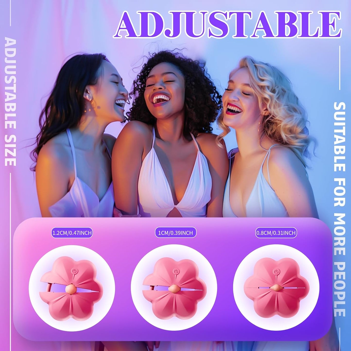 Remote Control Nipple Vibrator - 10 Vibration Modes Adjustable Nipple Clamps for Women, BDSM Couples Toy with Discreet Packaging