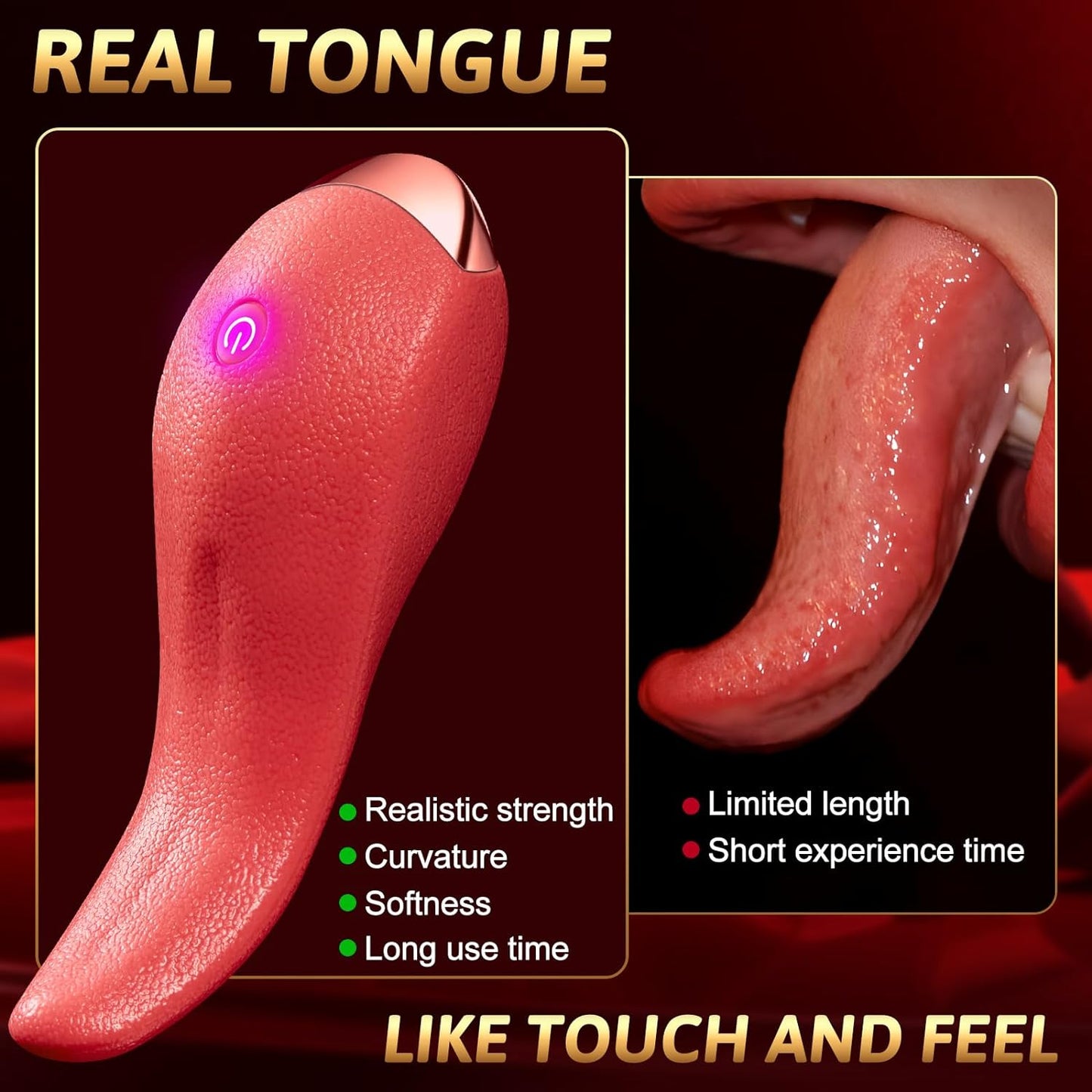 Vibrator Adult Sex Toys for Women - Upgraded G Spot Vibrators with 10 Tongue Licking Modes for Nipples Anal Clitoris Stimulator, Rechargeable & Waterproof Female Adult Sex Toy for Women Couples