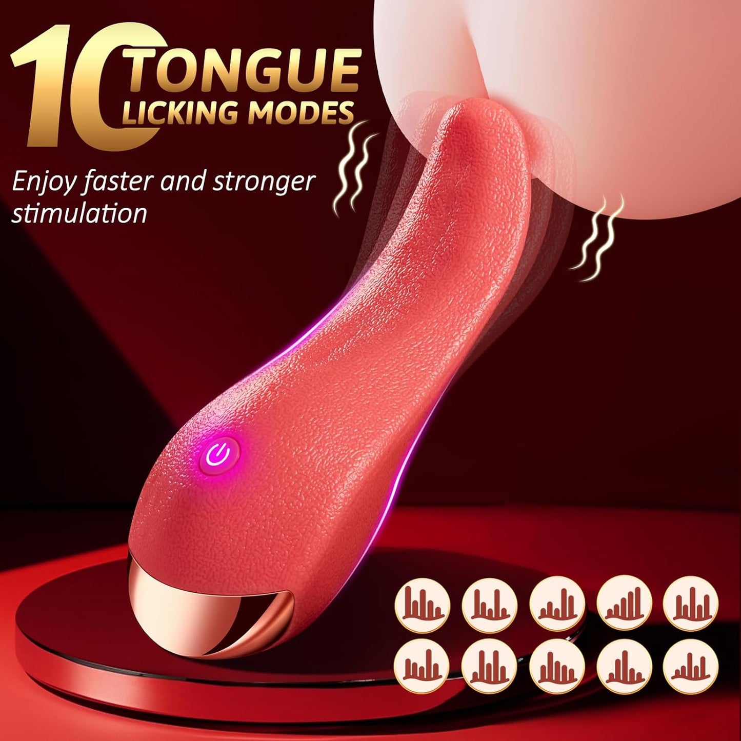 Vibrator Adult Sex Toys for Women - Upgraded G Spot Vibrators with 10 Tongue Licking Modes for Nipples Anal Clitoris Stimulator, Rechargeable & Waterproof Female Adult Sex Toy for Women Couples