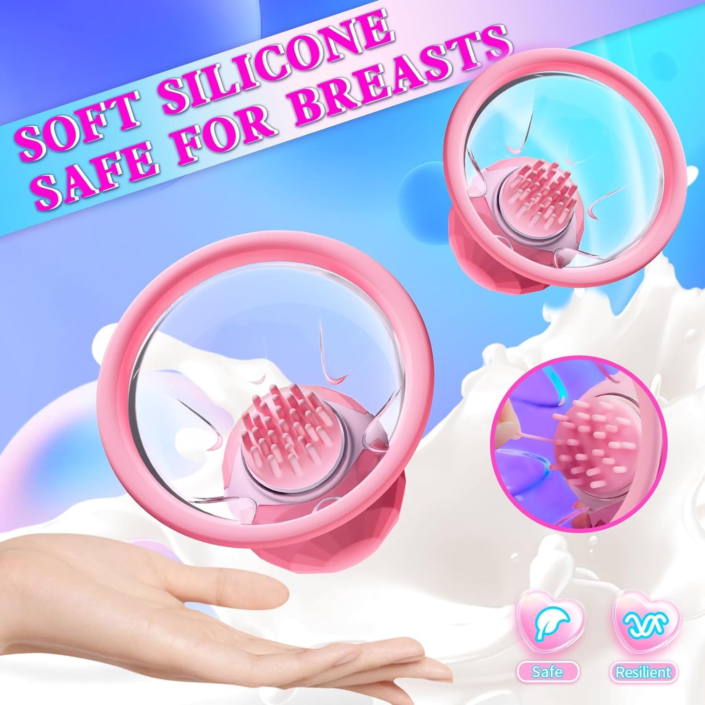 Sex Toys Nipple Vibrator for Women,Breast Suckers Massager with 10 Modes Vibrators & 360°Rotation Stimulation Nipple Clamps Strong Sucking Vibrater Adult Sexual Pleasure Toy for Female Couples Games