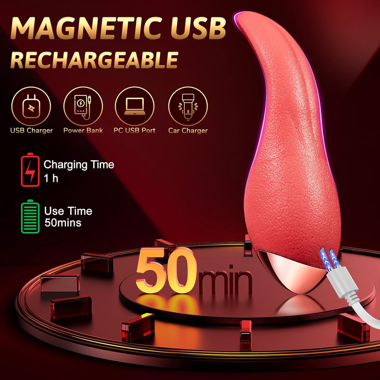 Vibrator Adult Sex Toys for Women - Upgraded G Spot Vibrators with 10 Tongue Licking Modes for Nipples Anal Clitoris Stimulator, Rechargeable & Waterproof Female Adult Sex Toy for Women Couples