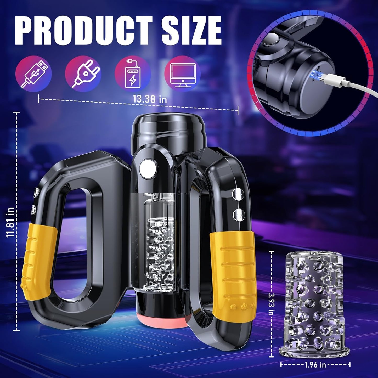 Automatic Male Masturbators Sex Toys for Men，Male Stroker with 10 Thrusting & Rotating Modes, Male Masturbator Adult Sex Toys & Games