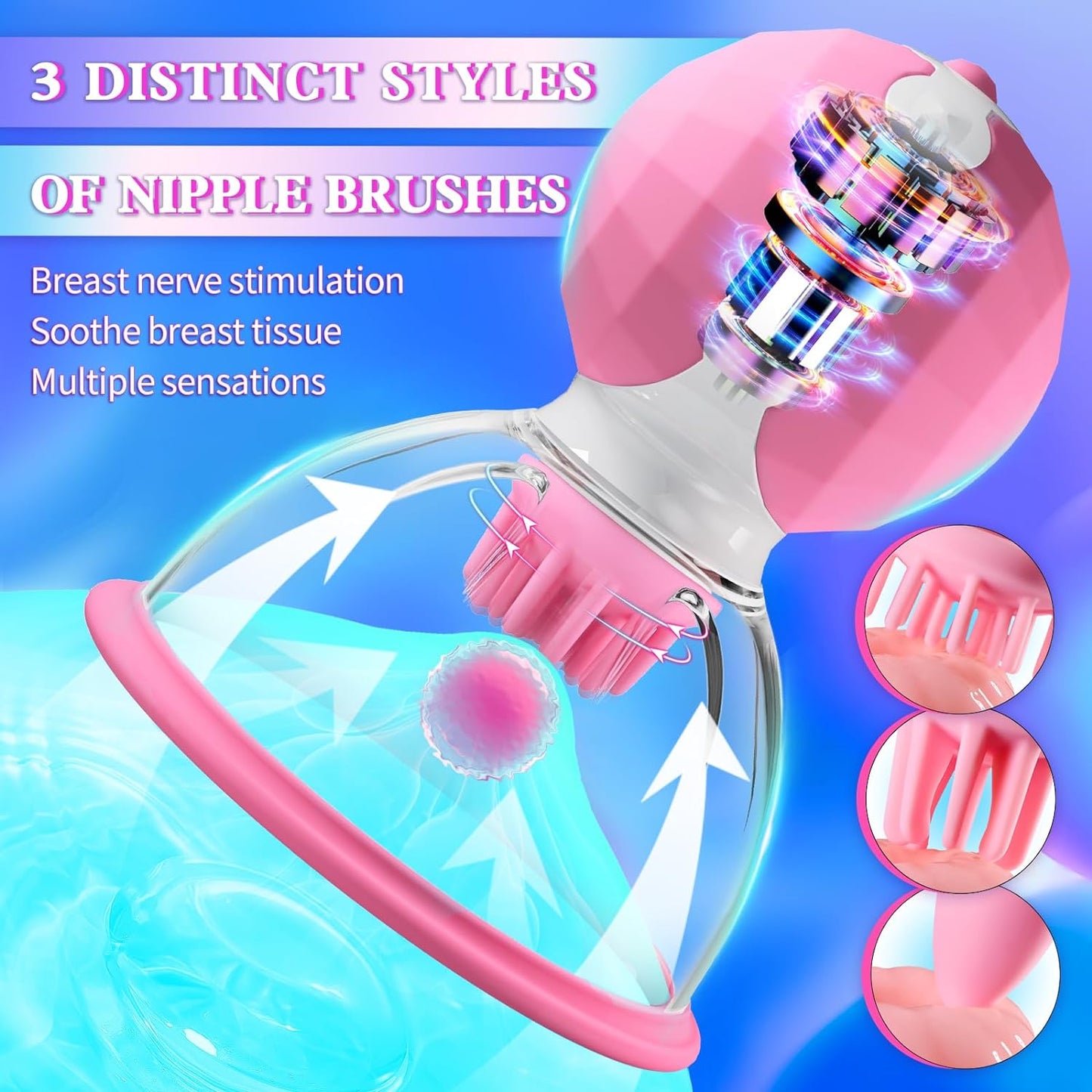 Sex Toys Nipple Vibrator for Women,Breast Suckers Massager with 10 Modes Vibrators & 360°Rotation Stimulation Nipple Clamps Strong Sucking Vibrater Adult Sexual Pleasure Toy for Female Couples Games