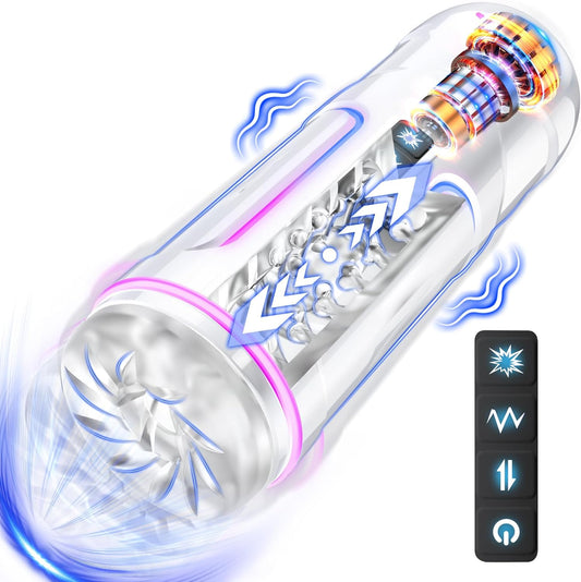 AAVIBE Automatic Male Masturbator - 5 Thrusting & Vibrating Modes, Pocket Pussy for Men