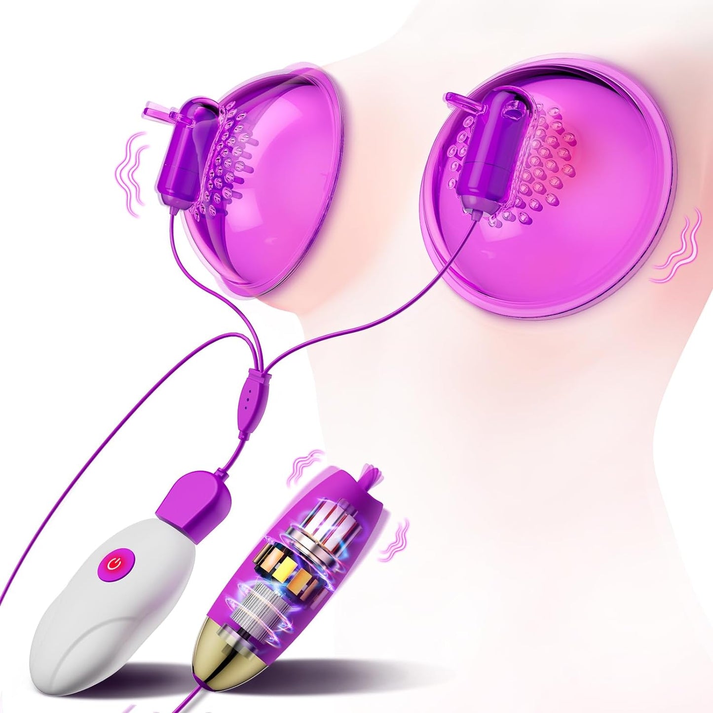 Nipple Clitoral Vibrator Sex Toys - LIKKCUT 2 in 1 Nipple Toys for Women