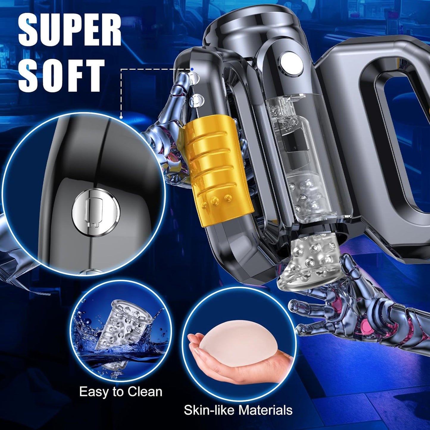Automatic Male Masturbators Sex Toys for Men，Male Stroker with 10 Thrusting & Rotating Modes, Male Masturbator Adult Sex Toys & Games
