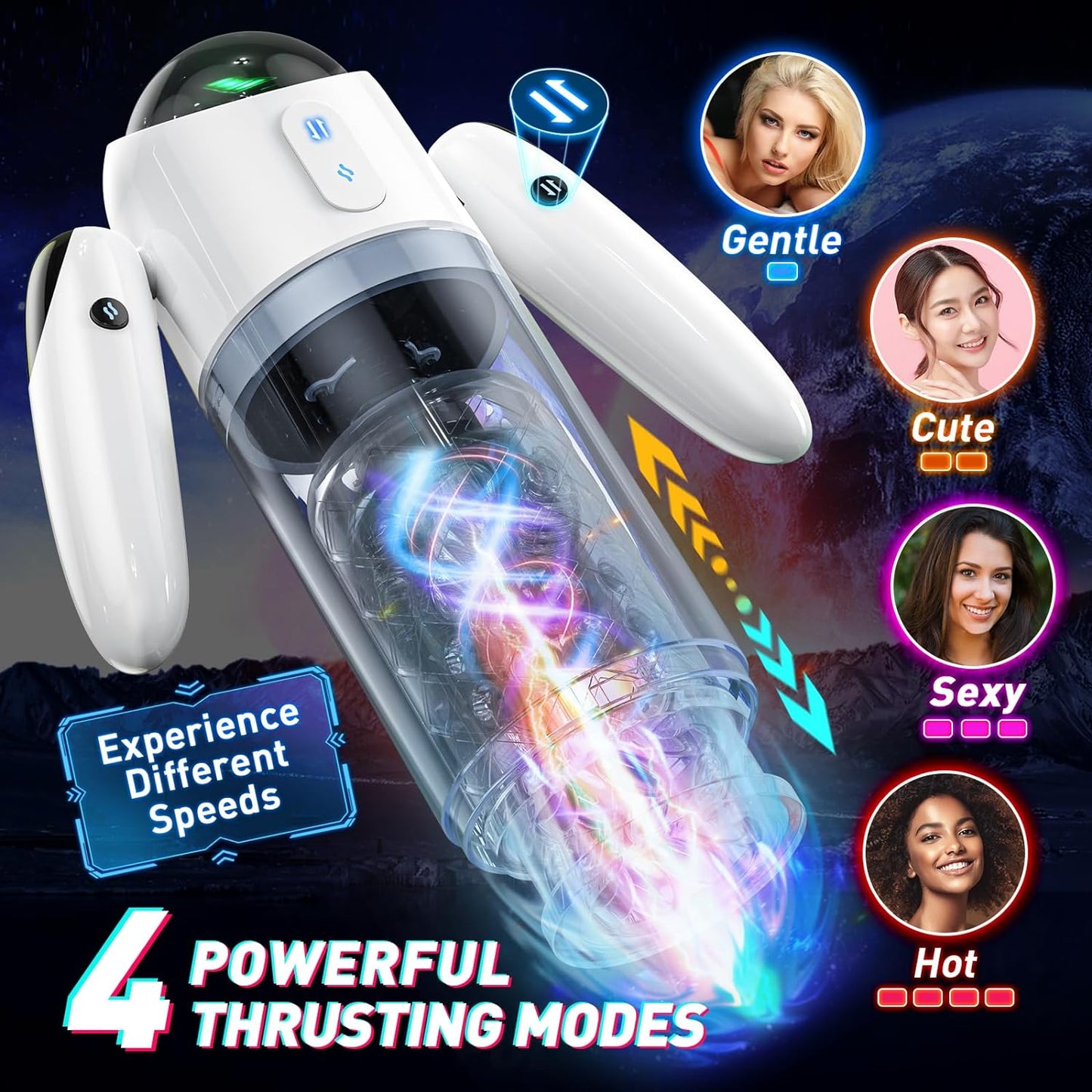 High-Tech Male Masturbator with 4 Thrust & 7 Rotation Modes