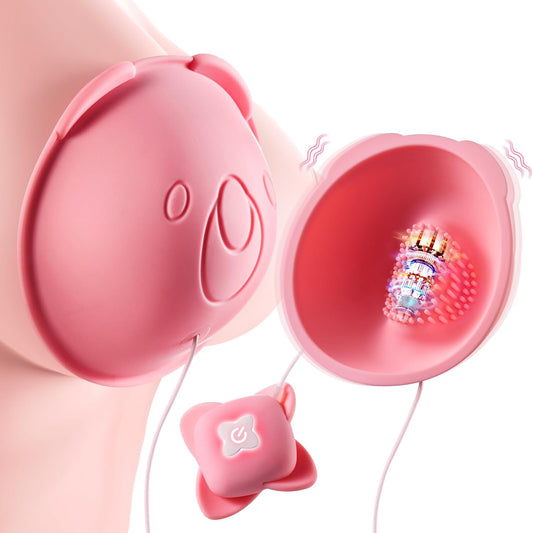 Nipple Toy Vibrator, Vibrating Nipple Clamps Sucking Stimulator Massager with 10 Powerful Vibration - AAVIBE