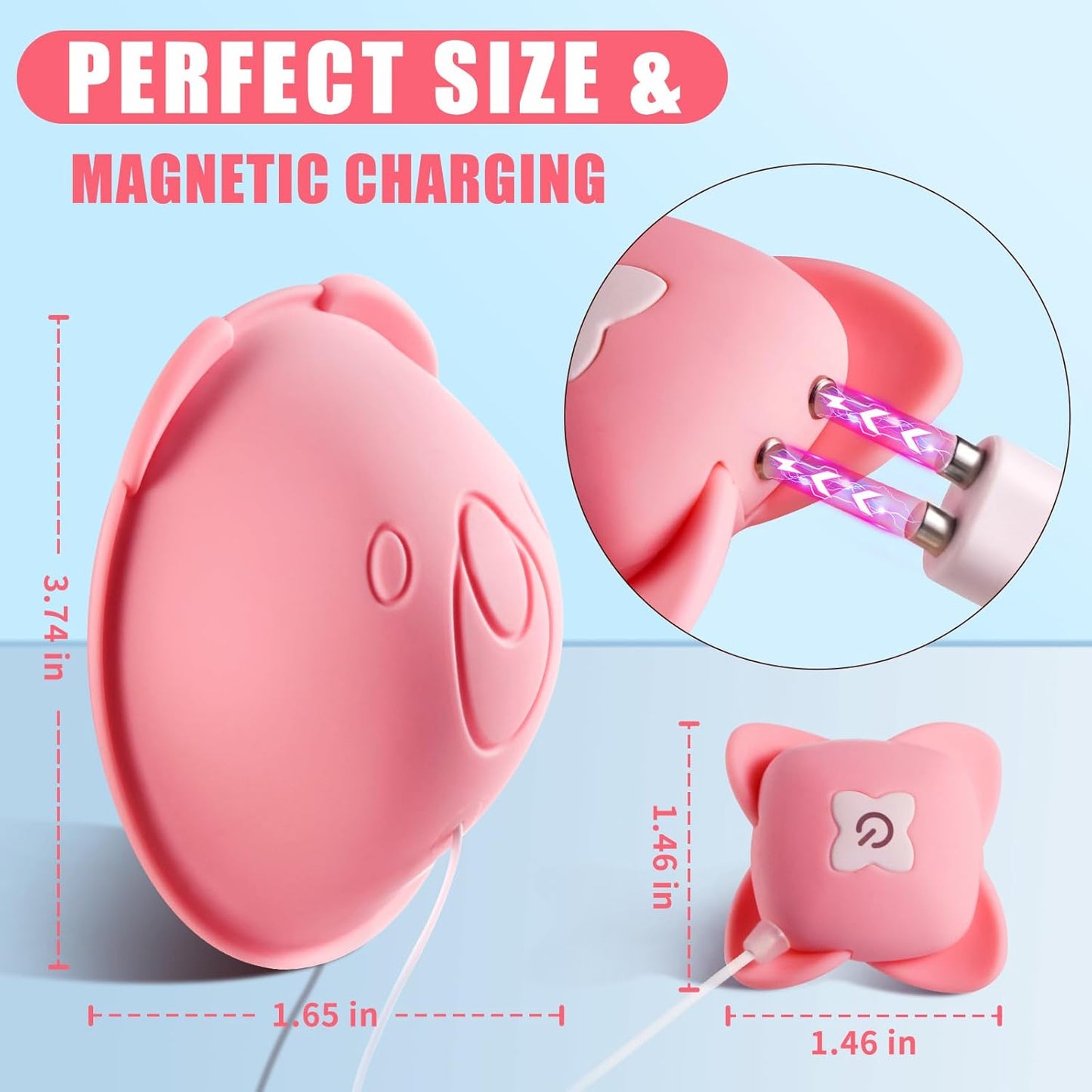 Nipple Toy Vibrator, Vibrating Nipple Clamps Sucking Stimulator Massager with 10 Powerful Vibration - AAVIBE