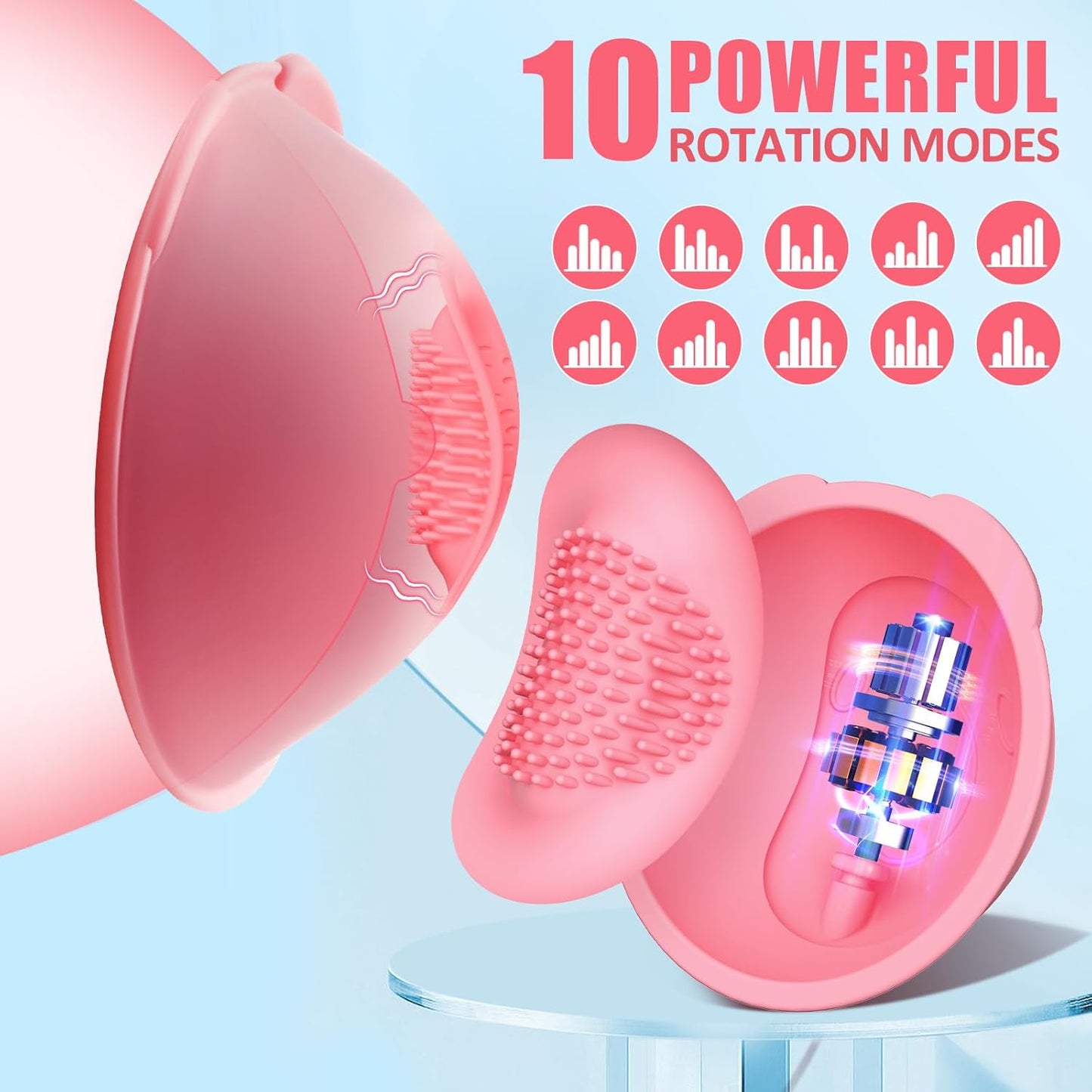 Nipple Toy Vibrator, Vibrating Nipple Clamps Sucking Stimulator Massager with 10 Powerful Vibration - AAVIBE
